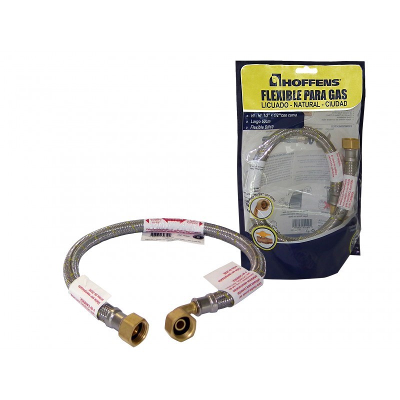 Flexible para Gas HI-HI 1/2" x 1/2" con curva