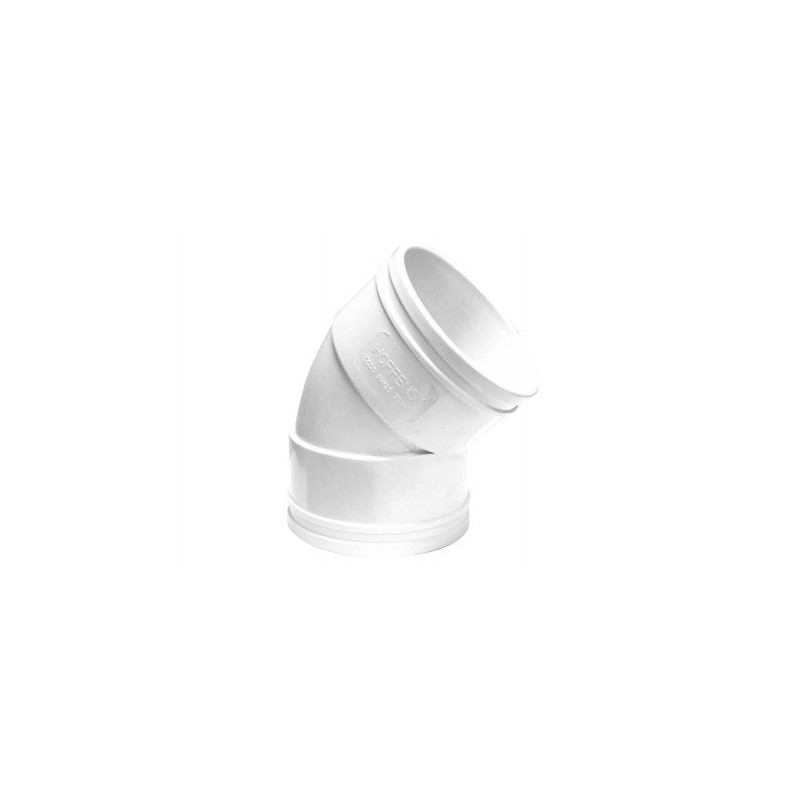 Codo Canaleta Hembra / Hembra Blanco 75 mm x 45°