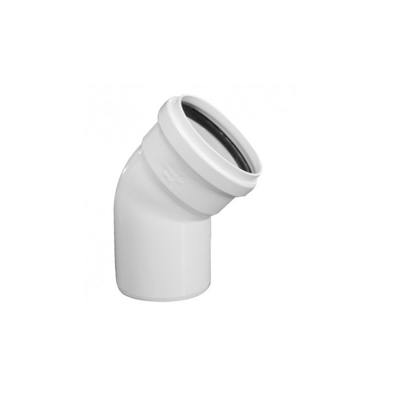Codo Sanitario Blanco 45º