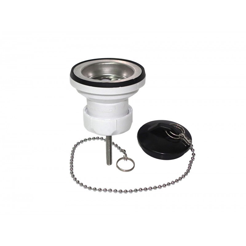 Desagüe Lavatorio 1 1/4" Rejilla Inoxidable con Tapón y Cadena