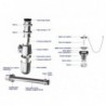 Kit Sifón Lavatorio Metálico 1 1/4" con Desagüe Cromado