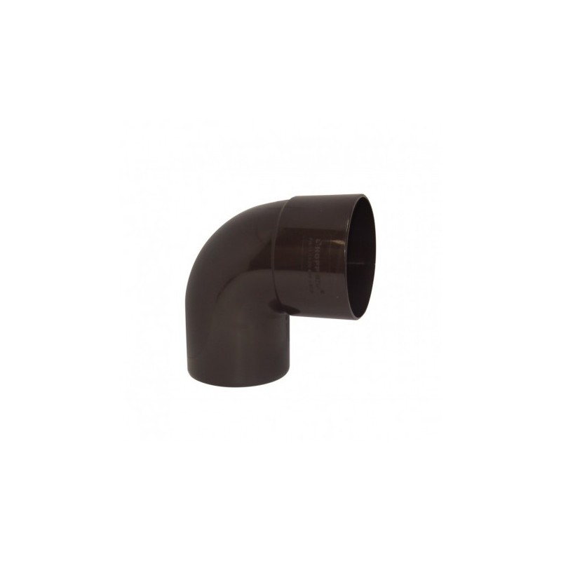 Codo Canaleta Macho / Hembra Marrón 80mm x 87.5º