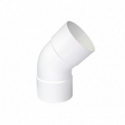 Codo Canaleta Hembra / Hembra Blanco 80mm x 45º