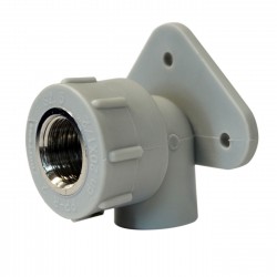 CODO 90° PP-R GENÉRICO CON SOPORTE FUSIÓN/HI METÁLICO