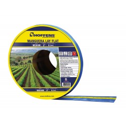 Manguera Plana Layflat Medium Azul Línea Amarilla