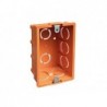 Caja eléctrica tabique con oreja metálica naranja